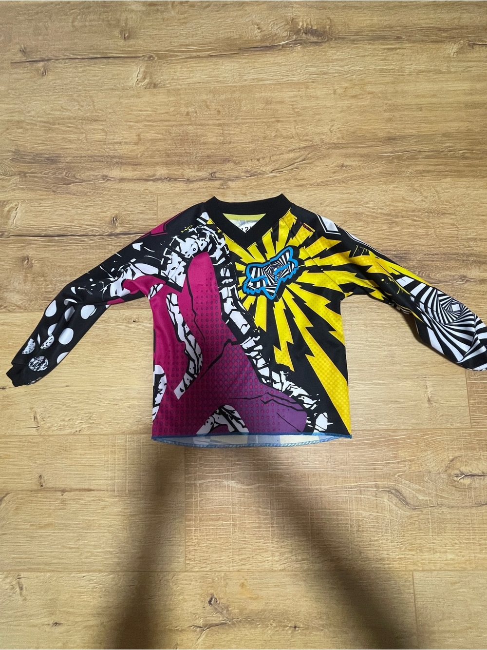 Colorful Graphic Motocross Jersey - Yellow, Pink, Black